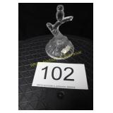 Fenton Clear Cabbage Rose Owl/Tree Ring Holder