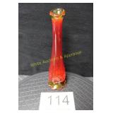 Fenton Amberina Cabbage Rose Swung Bud Vase