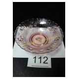 Fenton Clear Pink Fruit Bowl