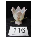 Fenton White/Pink Candle/Votive Holder