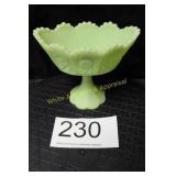 Fenton Lime Sherbert Satin Compote