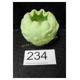 Fenton Lime Sherbert Satin Water Lily Rose Bowl