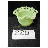Fenton Lime Sherbert Satin Lace Basketweave Bowl