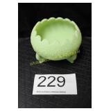 Fenton Lime Sherbert Satin Footed Bowl