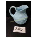 Fenton Blue Satin Waterlily Pitcher