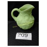 Fenton Lime Sherbert Satin Water Lily Pitcher