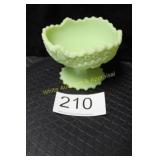 Fenton L/S Satin Hobstar Pinwheel Pedestal Compote