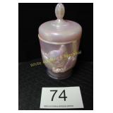 Fenton Pink "Chessie" Cat Covered Candy Dish