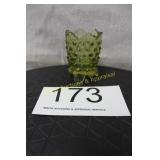 Fenton Colonial Green Hobnail Toothpick Holder