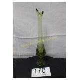 Fenton Thumbprint Colonial Green Swung Bud Vase