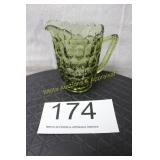 Fenton Colonial Green Thumbprint Creamer / Pitcher