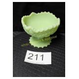 Fenton L/S Satin Hobstar Pinwheel Pedestal Compote