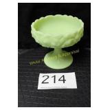 Fenton Lime Sherbert Satin Water Lily Pedestal Dis