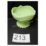 Fenton L/S Satin Hobstar Pinwheel Pedestal Compote