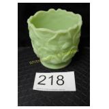 Fenton Lime Sherbert Satin Water Lily Vase/Planter
