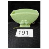 Fenton Lime Sherbert Satin Love Birds Vase/Planter