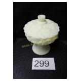 Fenton Custard U/V Water Lily Compote