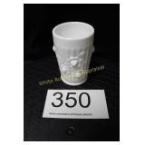 Fenton White Milk Glass Cabbage Rose Tumbler