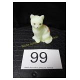 Fenton Satin Handpainted Custard Cat