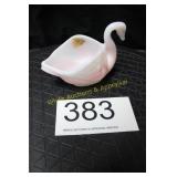 Fenton Art Glass Rosalene Swan Dish - Damage