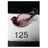 Fenton Cranberry Glass Dove