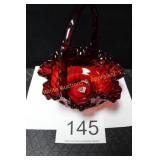 Fenton Ruby Red Thumbprint Basket