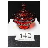 Fenton Ruby Red Hobnail Pedestal Candy Dish
