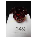 Fenton Ruby Red Hobnail Ruffled Top Vase