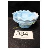 Fenton Hobnail Candle Holder Bowl - Damage
