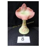 Fenton Yellow Burmese Glass Jack in the Pulpit Vas