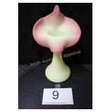Fenton Yellow Burmese Glass Jack in the Pulpit Vas