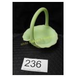 Fenton Lime Sherbert Satin Water Lily Basket