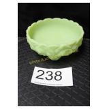 Fenton Lime Sherbert Satin 3 Footed Water Liy Dish