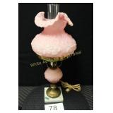 Fenton Pink Rose/Satin Grassy Poppy Student Lamp