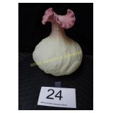 Fenton Burmese Swan Cattail Vase - Rare!