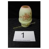 Fenton Burmese Glass Fairy Lamp - Pink Roses