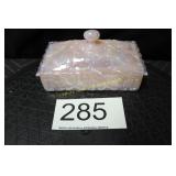 Fenton Iridescent Shell Pink Covered Candy Dish