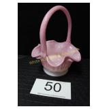 Fenton Pink Rosalene Glass Basket