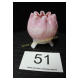Fenton Pink/White Rosalene 3 Grap Glass Vase