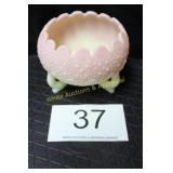 Fenton Burmese 3 Footed Rose Bowl
