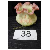 Fenton Burmese Rose Pattern Vase