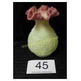 Fenton Burmese Glass Wild Rose & Bowknot Vase