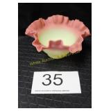Fenton Burmese Peachblow Rose Bowl
