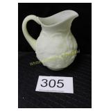 Fenton Custard U/V Glass Waterlily Pitcher