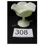 Fenton Custard Pedestal Compote - High Gloss