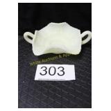 Fenton Custard U/V Butterfly Bon Bon Candy Dish