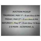 PICKUP DATE FOR AUCTION