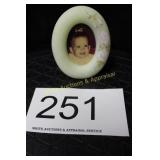 Fenton Custard Handpainted Rose Picture Frame