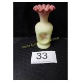 Fenton Burmese Ruffle Top Vase