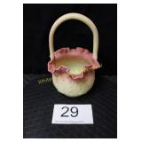 Fenton Burmese 9" Wild Rose Basket